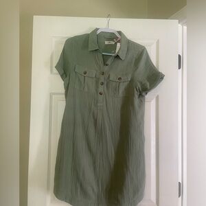 Vineyard vines sage olive double guaze Margo shirt dress
